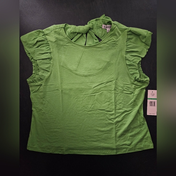 NWT - Nanette Lepore Cotton Blend  Poplin Bubble Sleeve Top w Bow Tie Back - XL - Picture 3 of 13